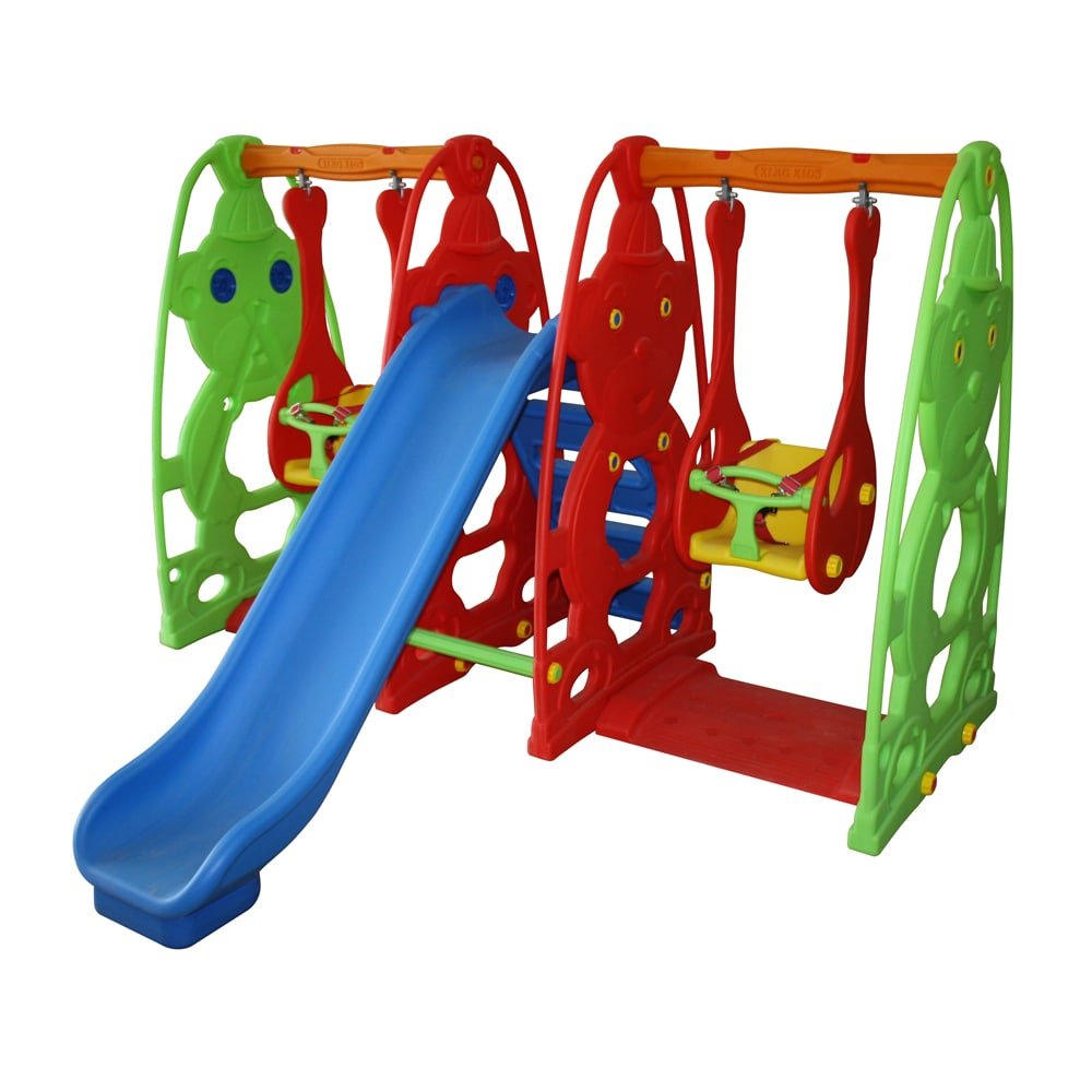 Cute Teddy Swing Set B with Slide