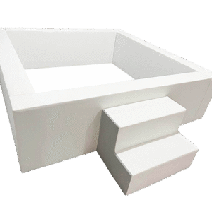 🤸 Square Soft Play Ball Pit (White) 6x6' with Stairs