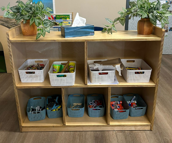 Montessori Preschool Five Section Shelves-1